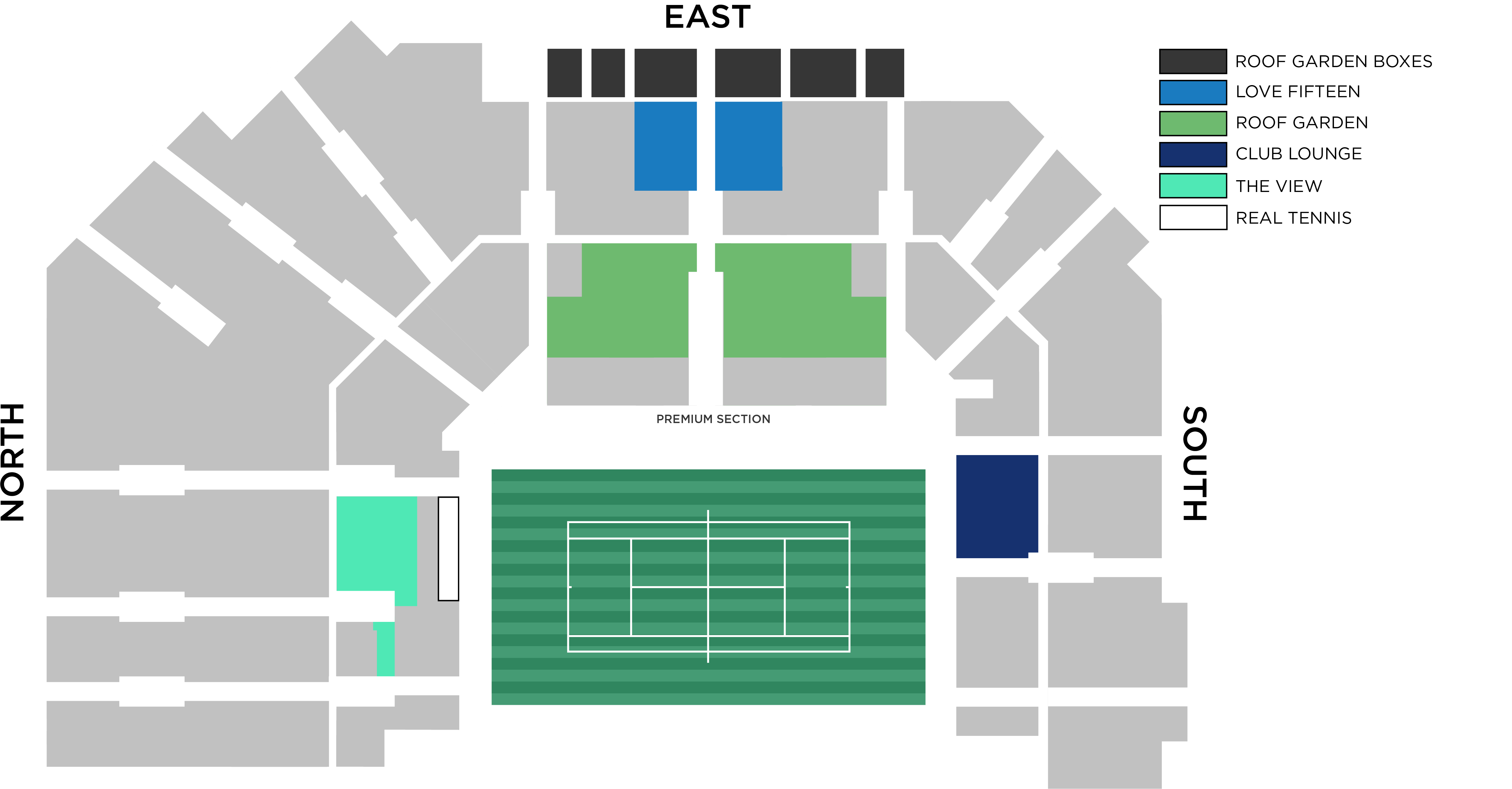 Seating plan at The Queen's Club 2025