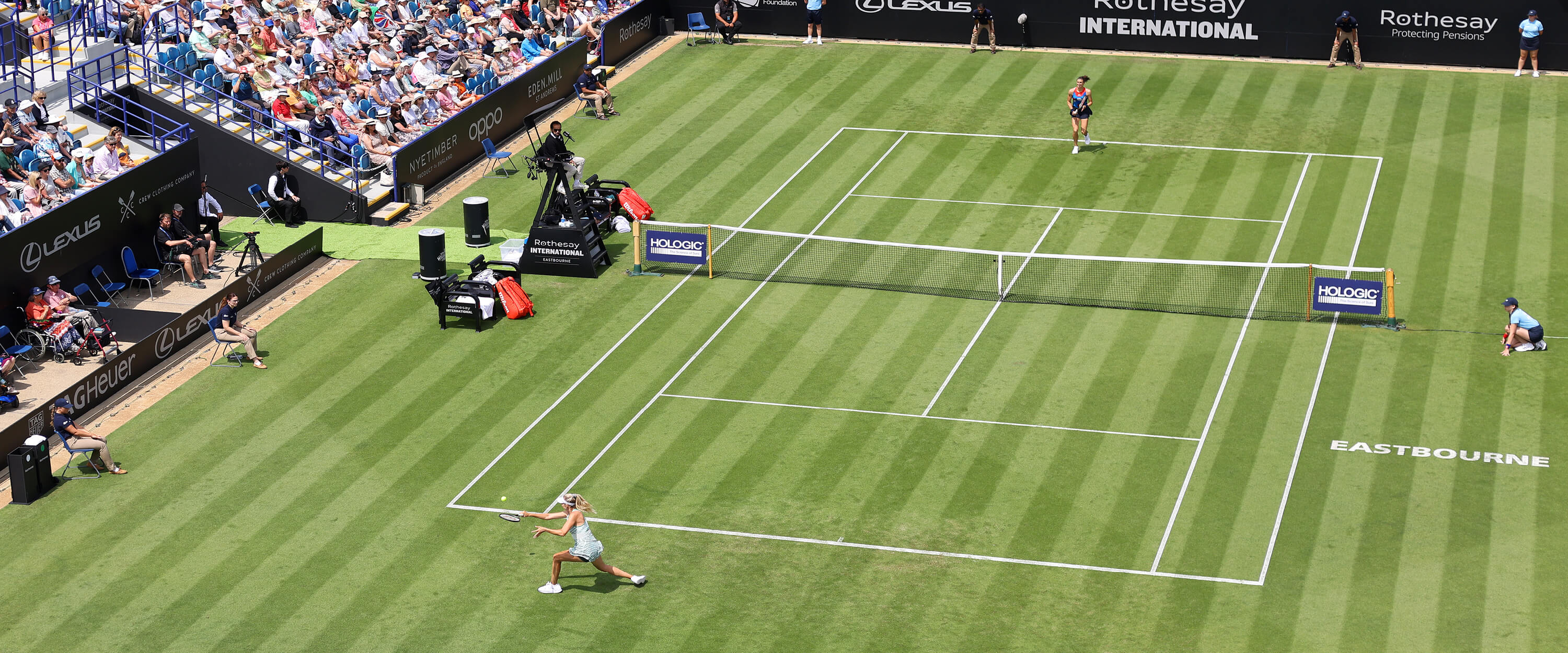 Centre Court during a tennis match at the Rothesay International Eastbourne at Devonshire Park