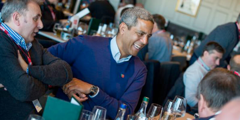 Jeremy Guscott becomes a rugby talent and facility host at Twickenham Stadium in the premium hospitality facilities created by Keith Prowse