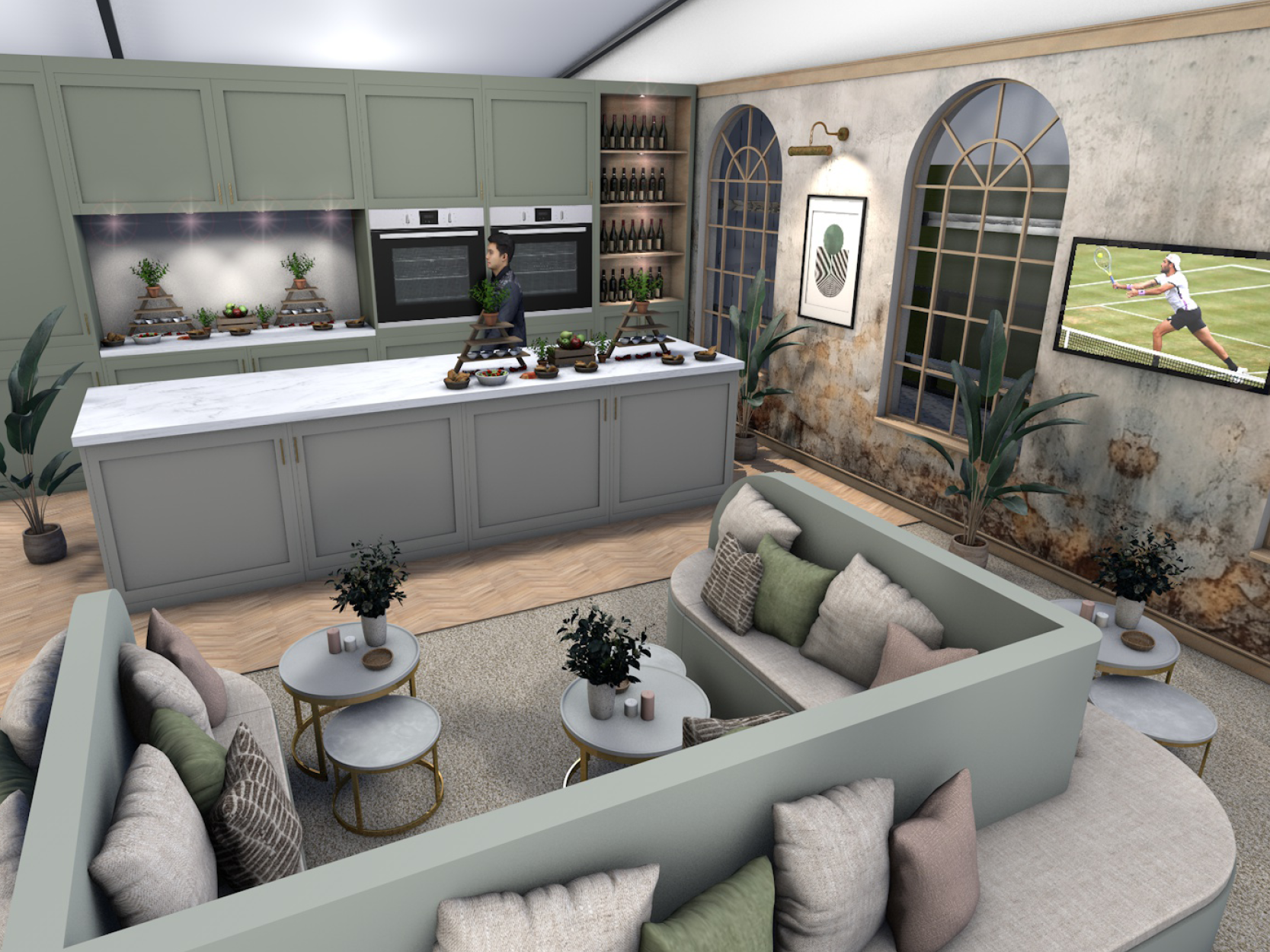 A CGI image of a new hospitality experience at The Queen's Club Championships 2025 The View