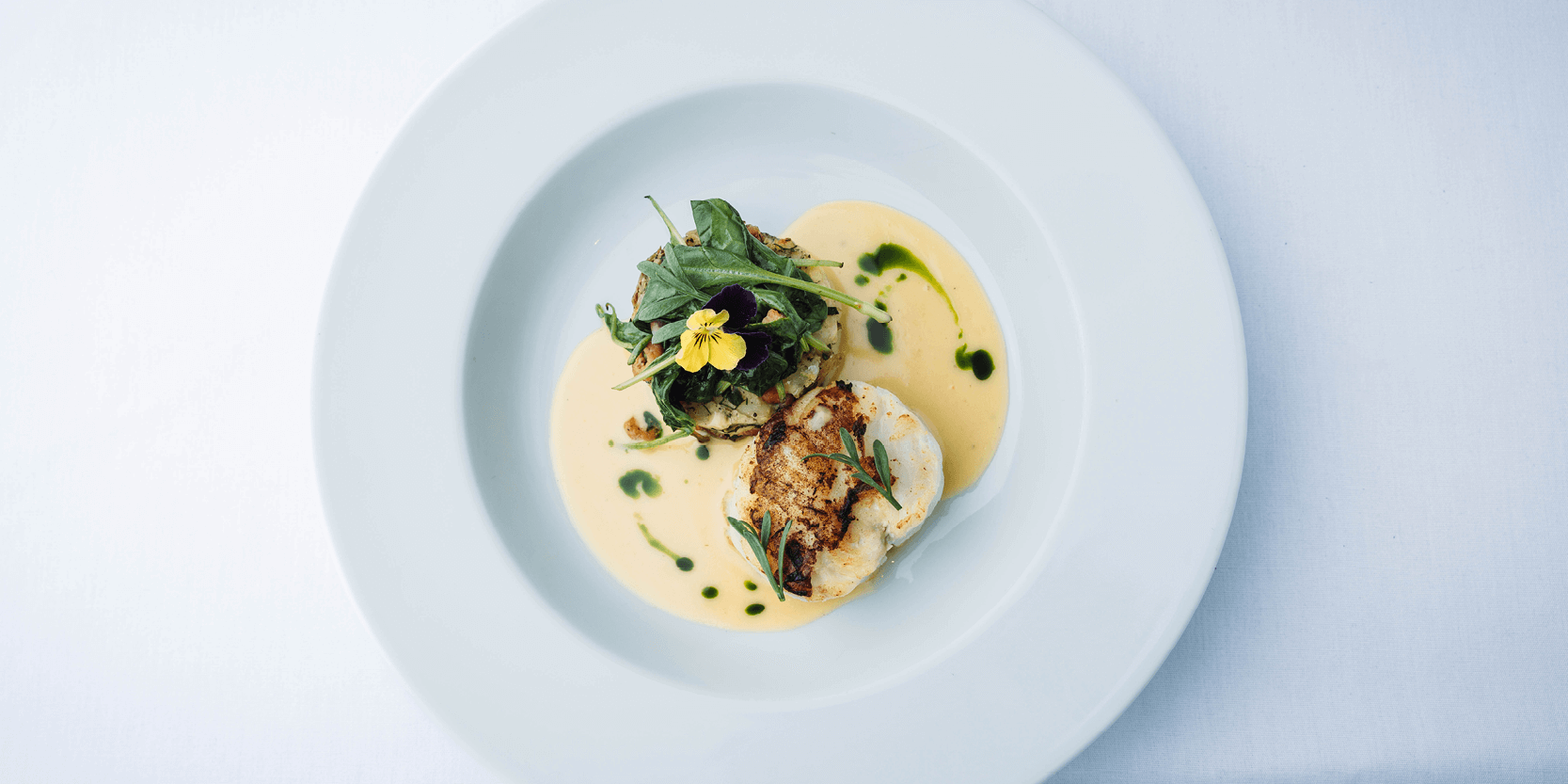 Photo of a main course served in The Sky Lounge hospitality facility at the Rothesay International Eastbourne