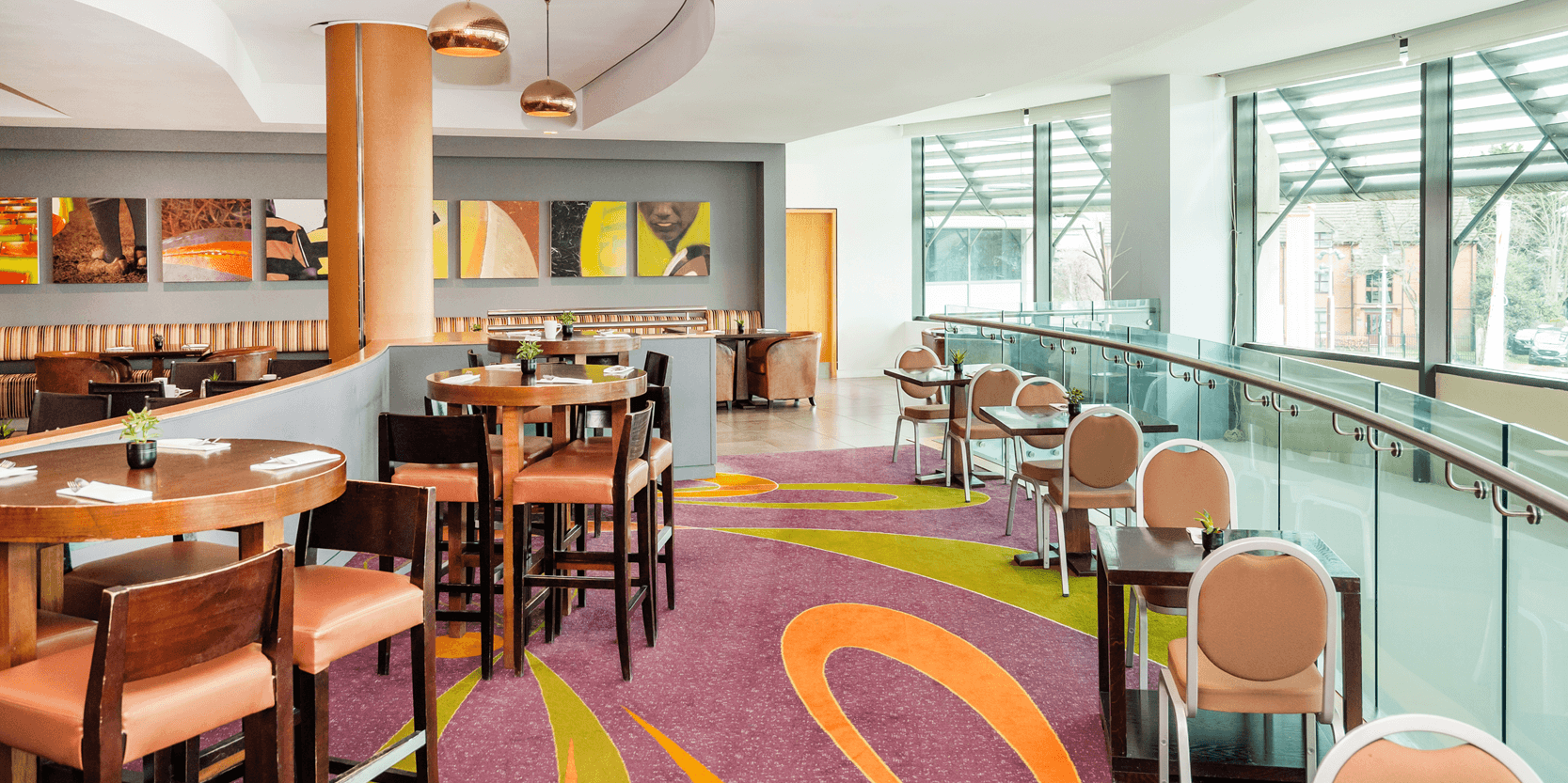 The seating area and hospitality experience in the Club XV at Twickenham Stadium