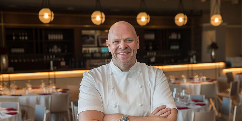 Michelin Star Chef Tom Kerridge cooking at Allianz Stadium, Twickenham