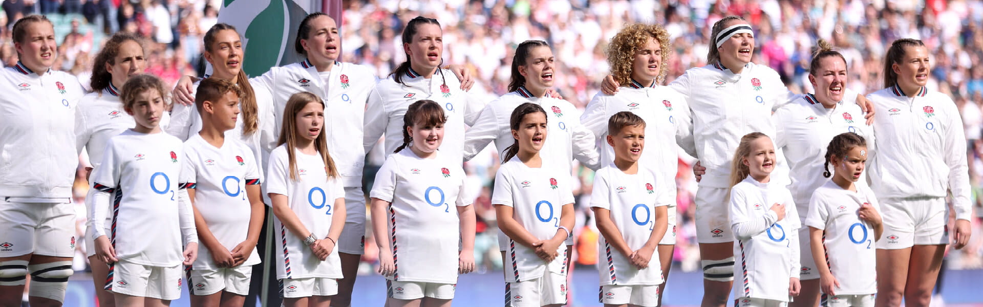 England Red Roses line up for national anthem at the home of England Rugby, Allianz Stadium, Twickenham