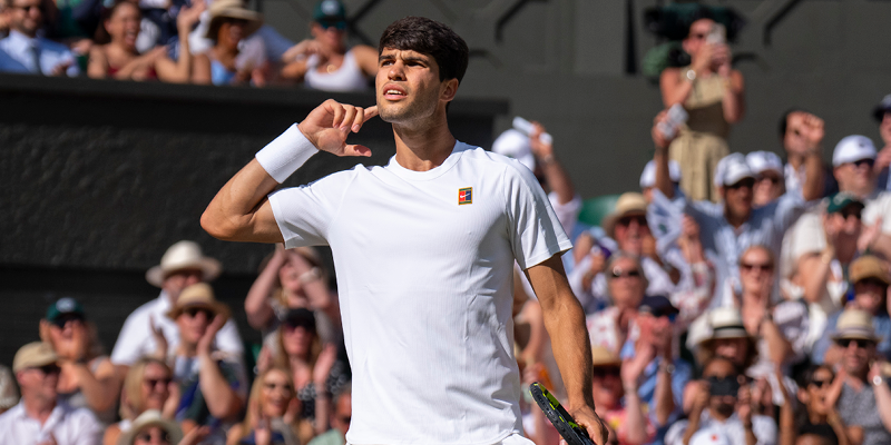 Carlos at The Championships, Wimbledon waiting for the crowds reaction