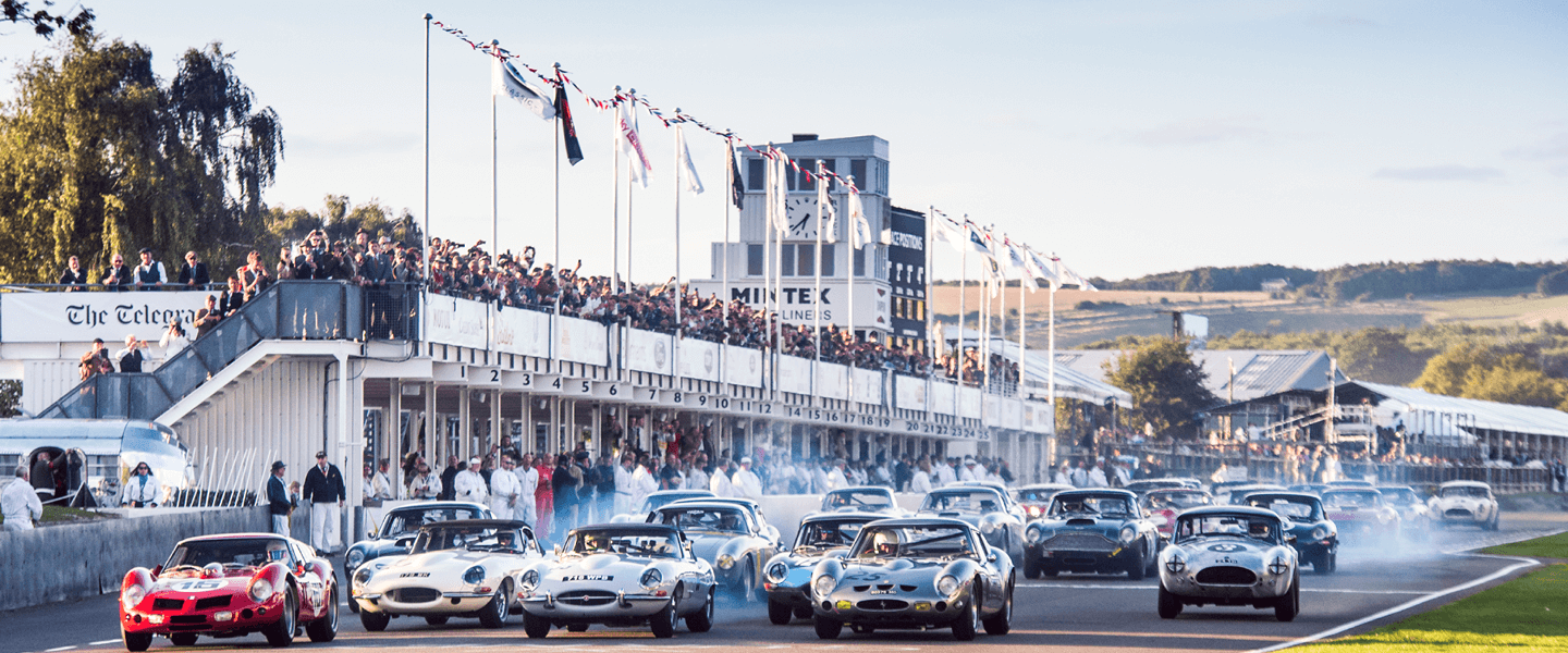 Goodwood festival of speed cars on the racetrack