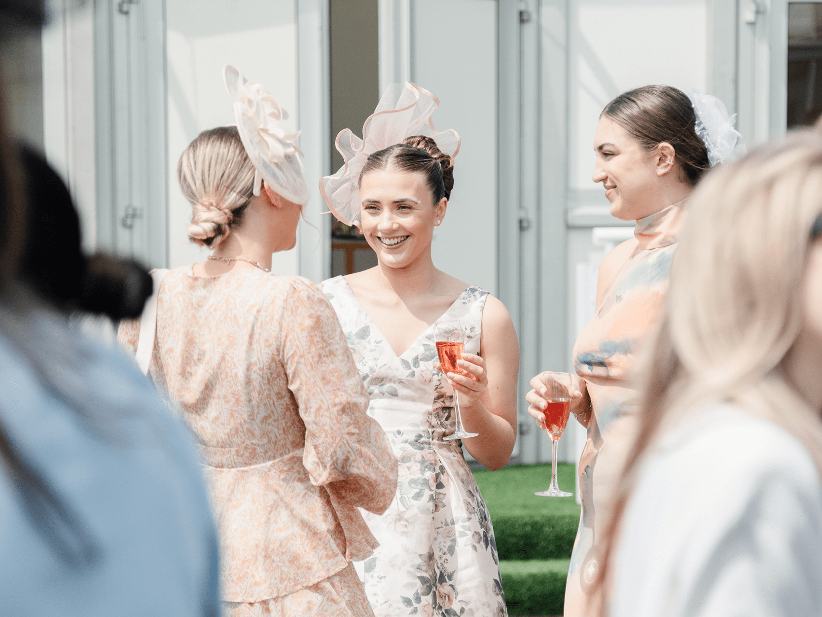 Guests in hospitality drinking Champagne at Royal Ascot race day