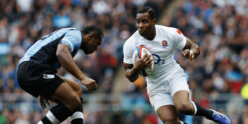 Ugo Monye playing against Fiji for England