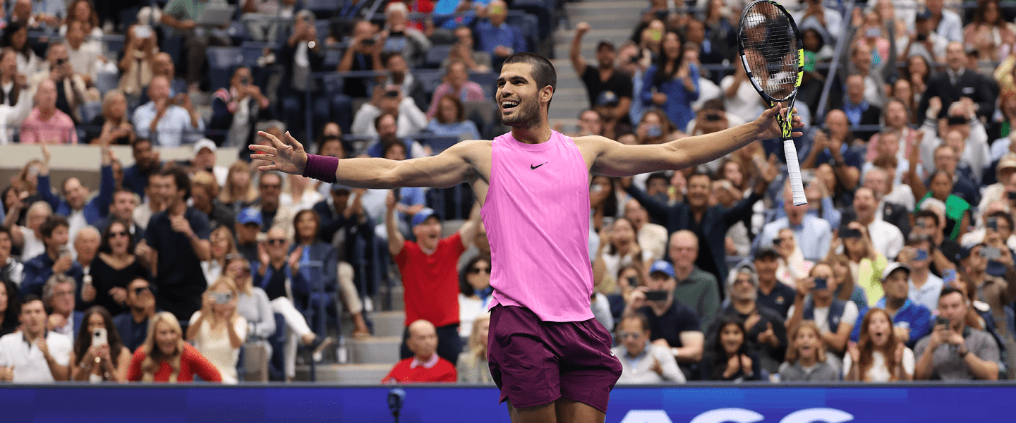 Carlos Alcaraz winning the US Open 