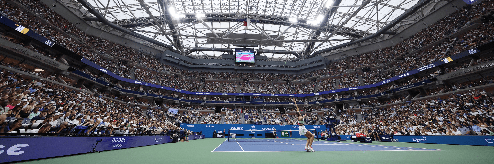 Crowds watching the US Open 2025