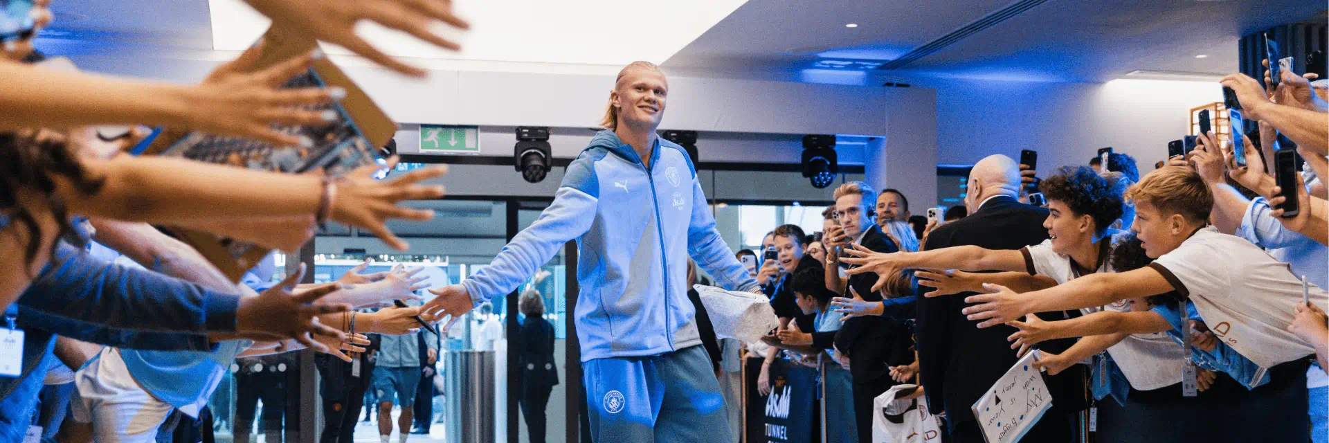 Erling Haaland greeting fans