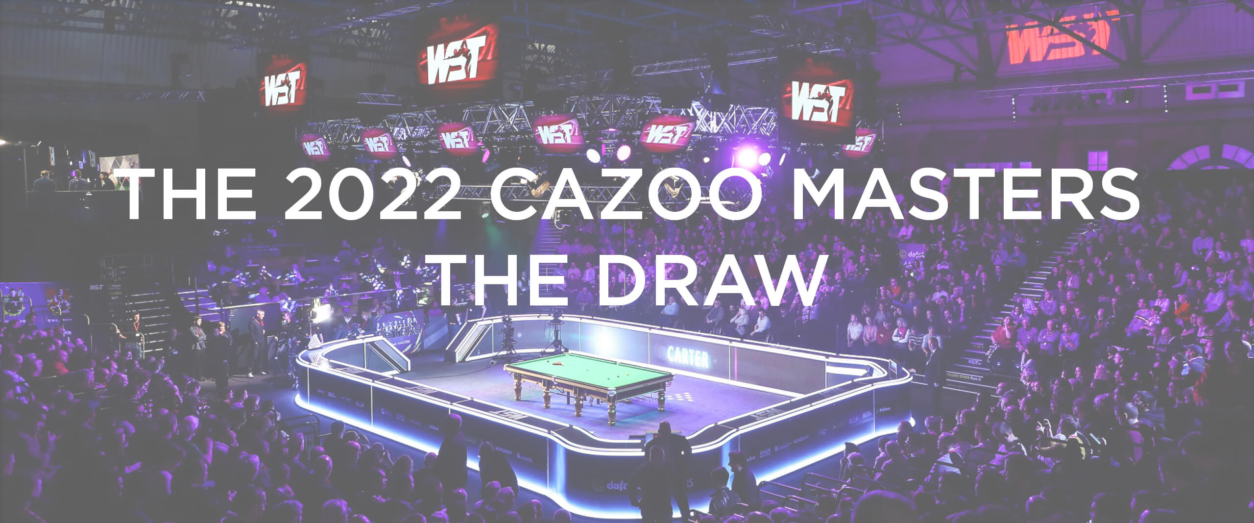 The 2022 Cazoo Masters snooker draw is being announced on Sunday 5 December 2021.