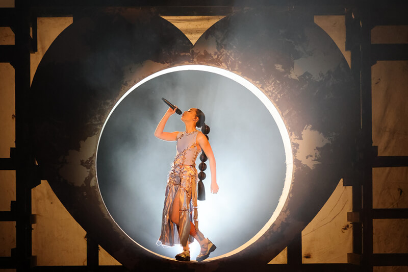 Griff performing at the 2021 Brit Awards on stage