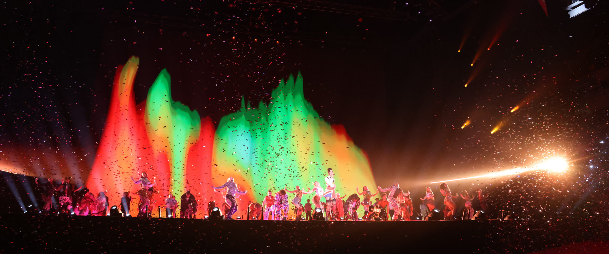 Dua Lipa performing at The Brit Awards 2021 at The O2 Arena