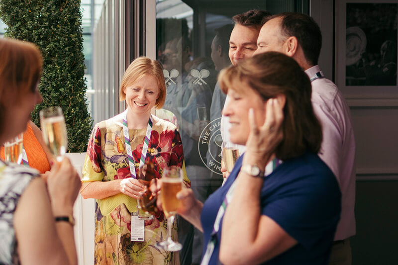 Hospitality guests in Skyview Suites at Wimbledon