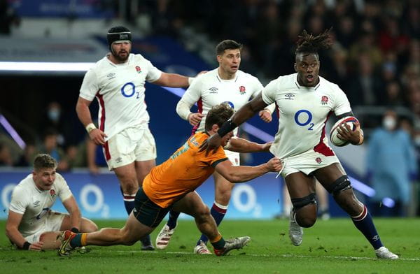 Maro Itoje on the charge against Australia