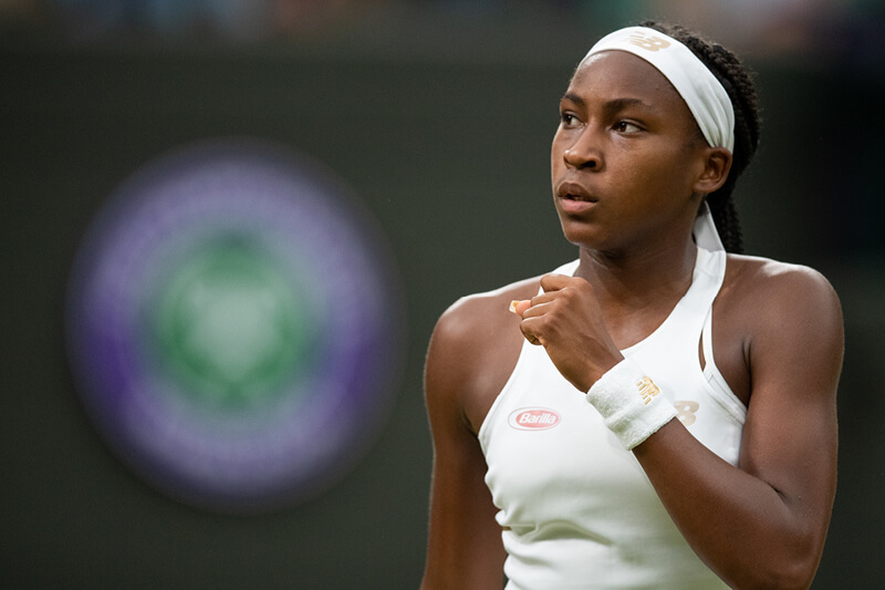 Tennis player Coco Gauff at Wimbledon