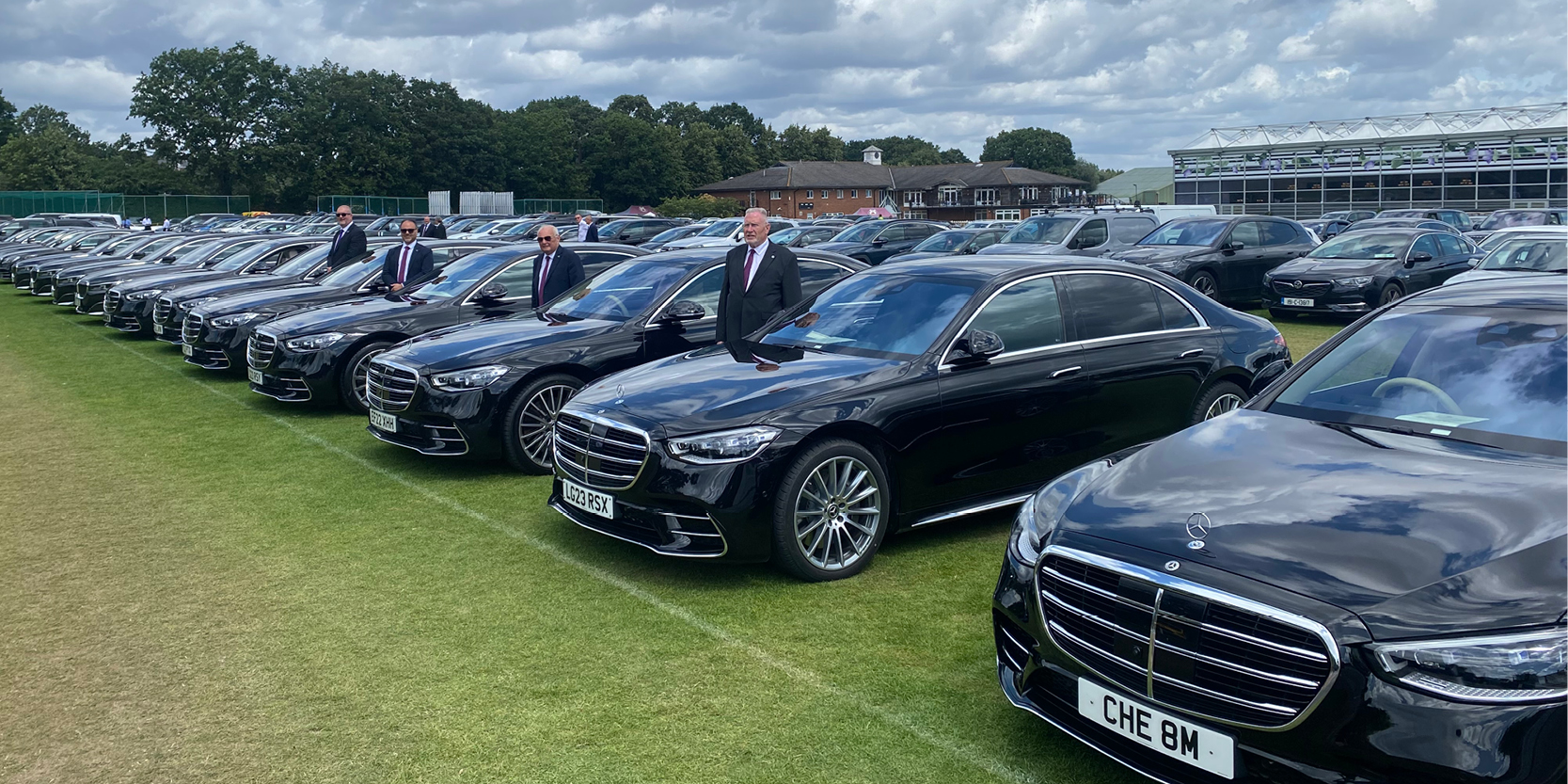 Car park outside The Lawn hospitality at The Championships Wimbledon