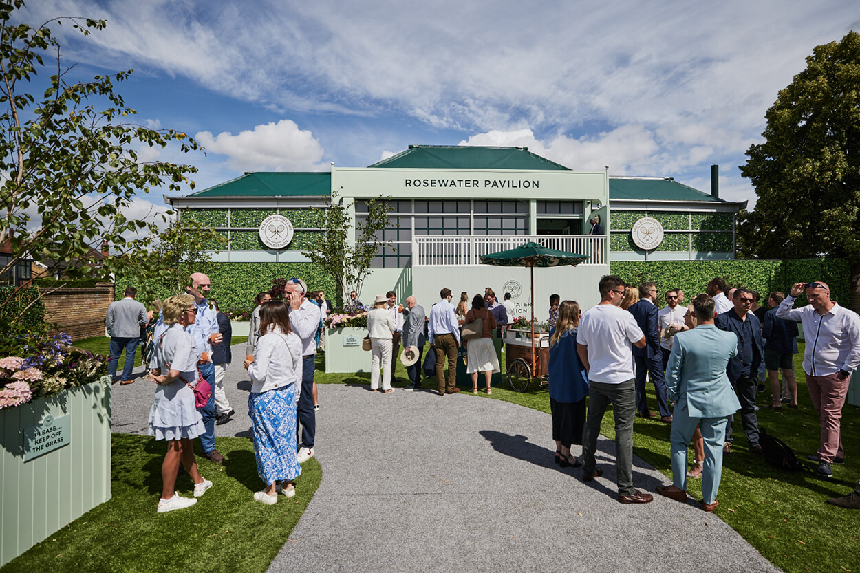 Reception drinks in the Rosewater Pavilion at The Championships Wimbledon 