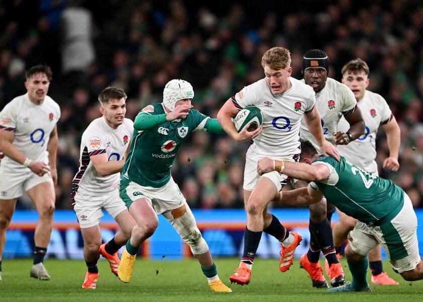 England in action against Ireland in the Guinness Mens Six Nations