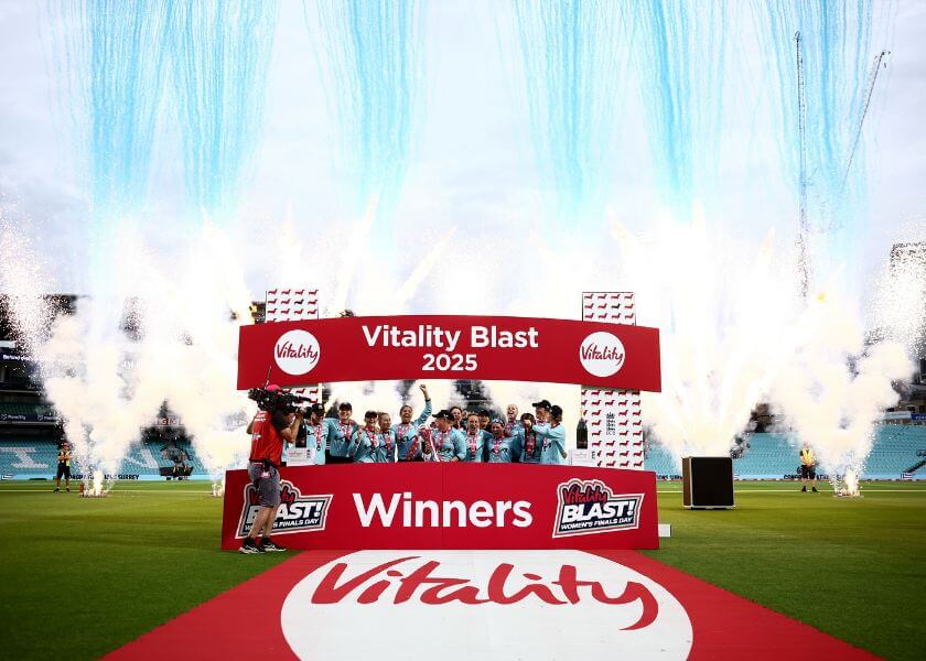 Winners celebrating at the Women's T20 Finals Day