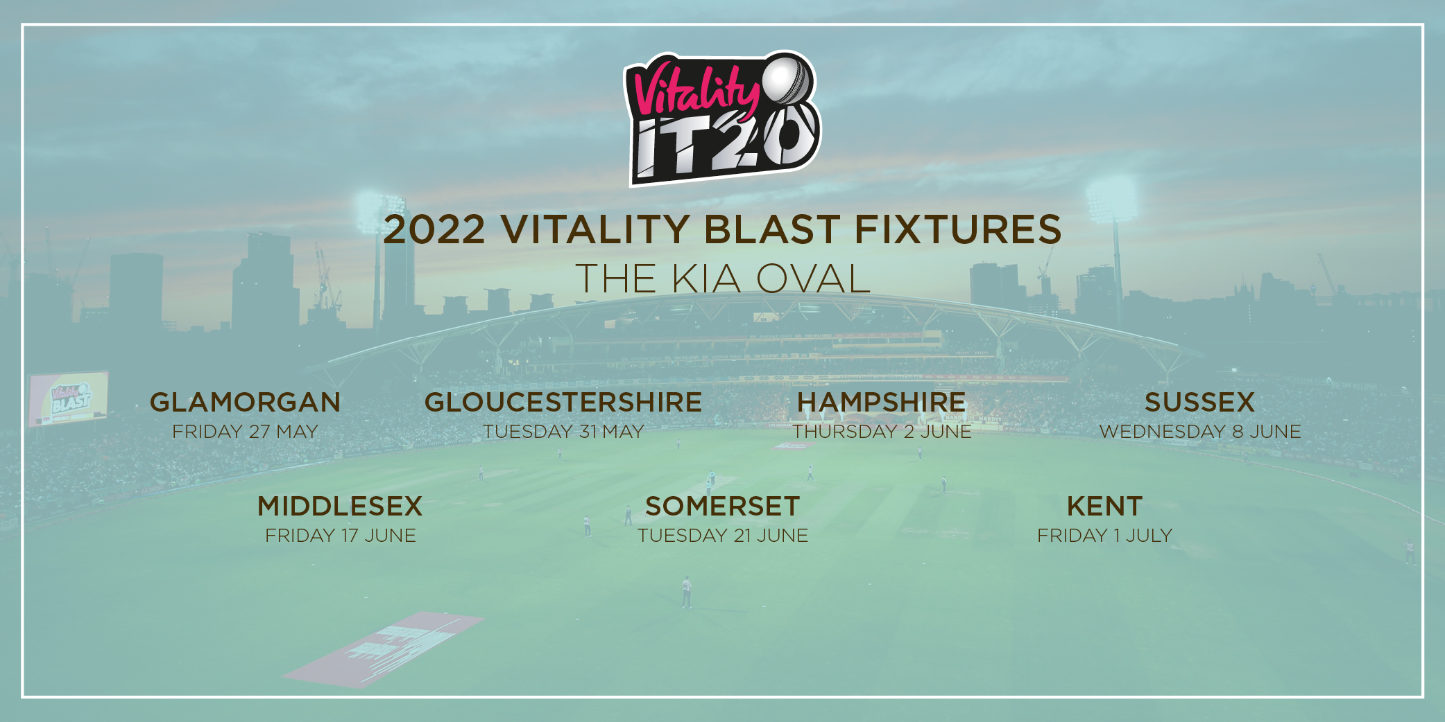 Kia Oval Vitality Blast Graphics