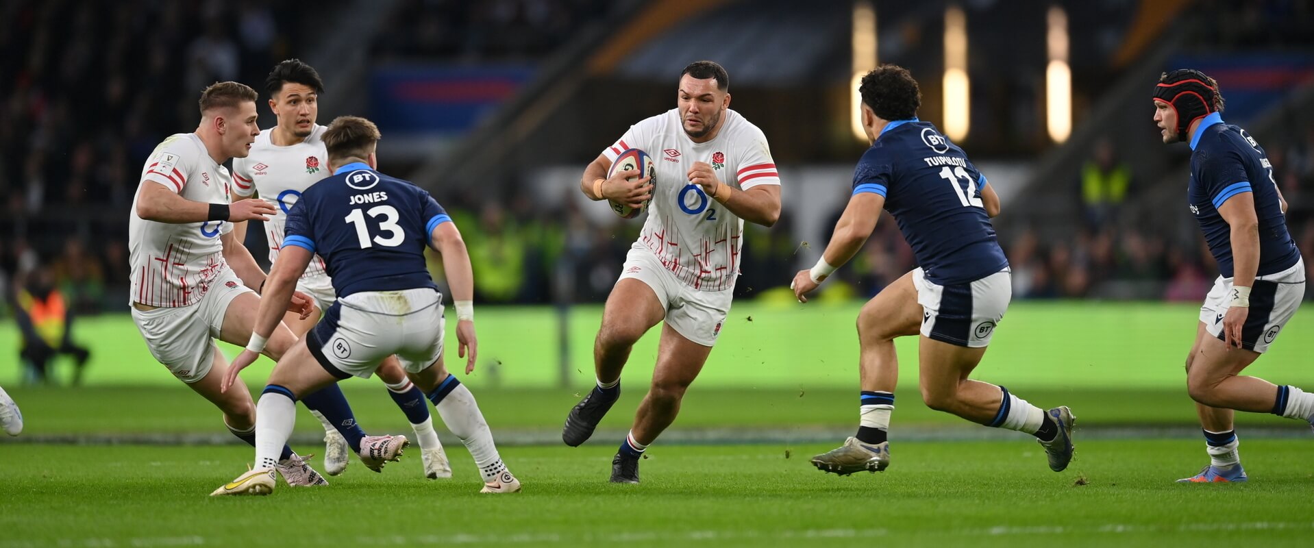 Ellis Genge on the charge for England against Scotland in the 2023 Guinness Six Nations
