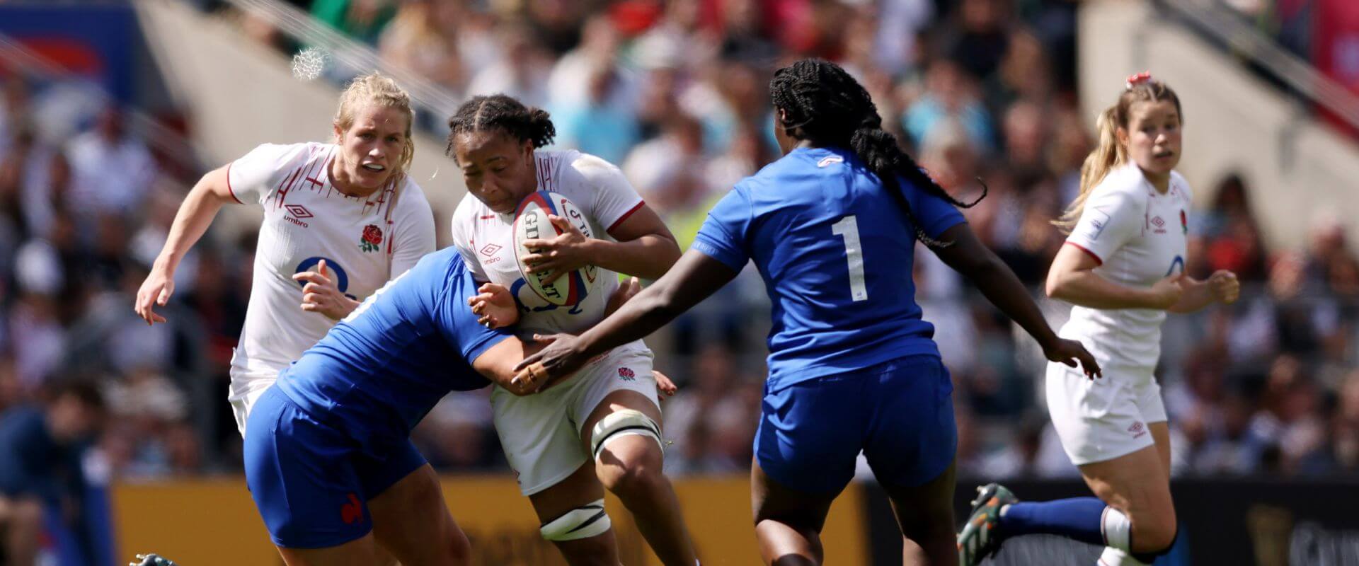 Red Roses in action against France Women at Allianz Stadium