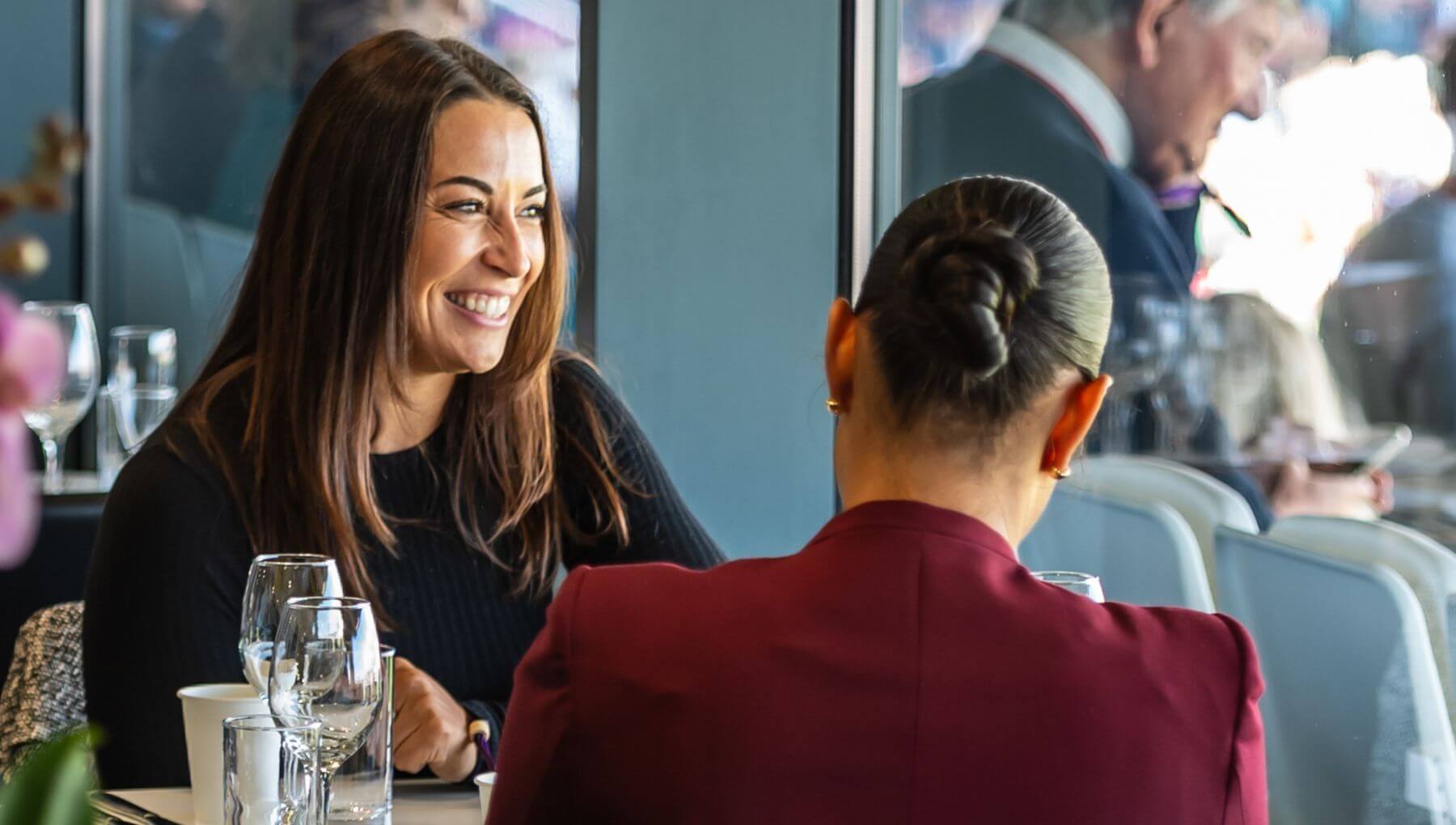 Guests enjoying hospitality in the Warwickshire Suite