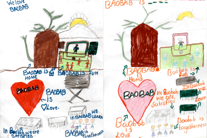 Artwork from the children at The Baobab, Kenya.