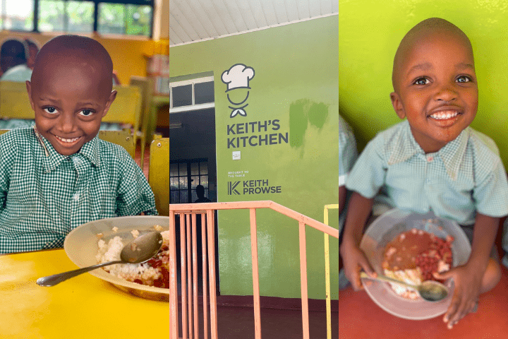 Children enjoying food supplied by Keith's Kitchen.