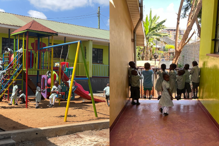 Children enjoying playground at The Baobab, Kenya.