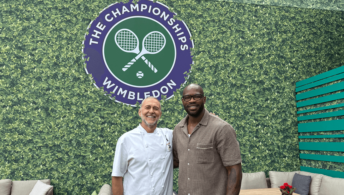 Ugo Monye and Michel Roux at The Championships, Wimbledon