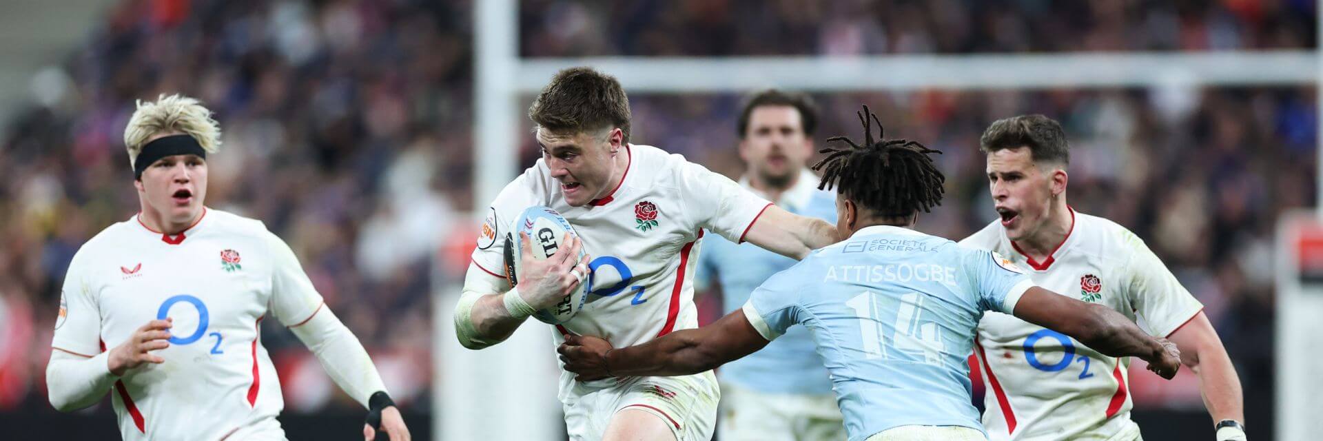 England in action against France during the Guinness Men's Six Nations