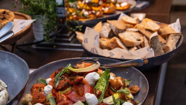 Lunch buffet offerings within Love Fifteen Hospitality at the 2024 Rothesay International Eastbourne.