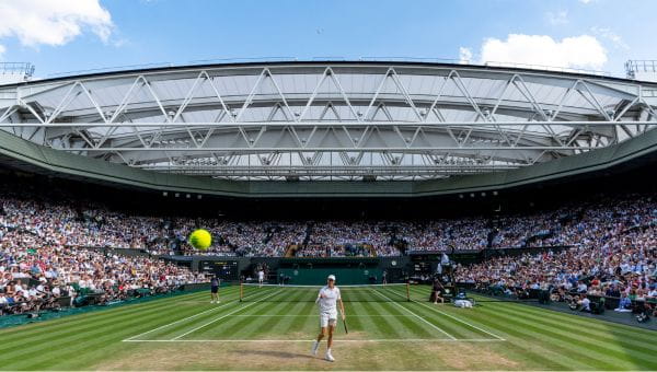 Jannik Sinner on Centre Court at Wimbledon 2025